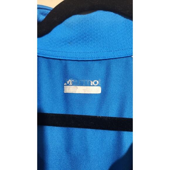 Marmot Shirt Men's Large Blue Two Tone Tech Lightweight ¼ Zip Pullover Baselayer - Picture 2 of 15